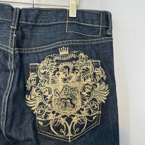 Live Mechanics Vintage Y2K Jeans Men's 36 Baggy Fit Embroidered Denim - Picture 6 of 10